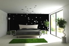 В оформлении спален минималистического стиля используют в основном три цвета